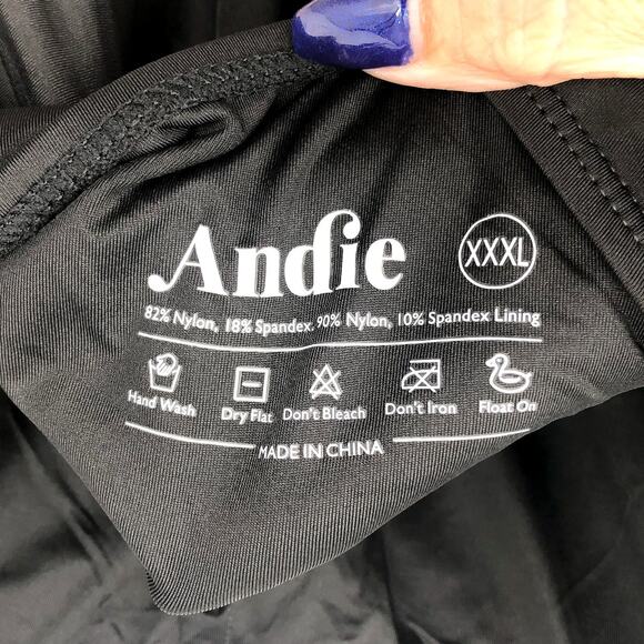 ANDIE SWIM Amalfi Classic One Piece Swimsuit 3XL US 20 Black Flat Scoop Neck NWT - Picture 11 of 12